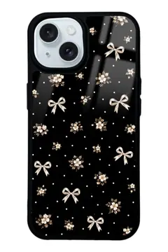 Krem Fiyonk desenli telefon kılıfı