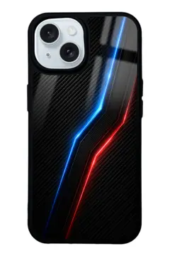 Kırmızı Gümüş Karbon desenli telefon kılıfı