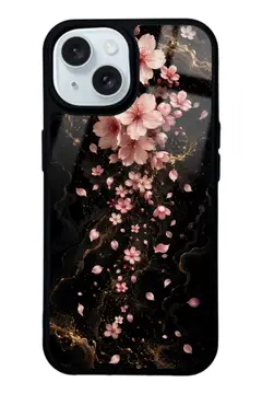 Pembe Sakura desenli telefon kılıfı