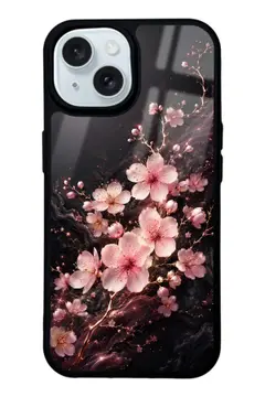 Mürdüm Sakura desenli telefon kılıfı