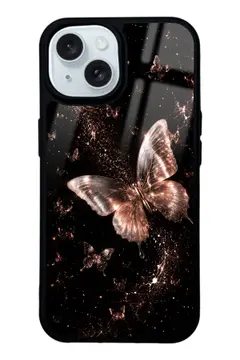 Bakır Kelebek desenli telefon kılıfı