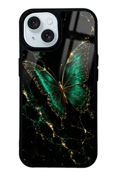 Zümrüt Kelebek desenli telefon kılıfı