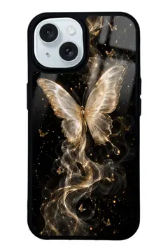 Beyaz Kelebek desenli telefon kılıfı