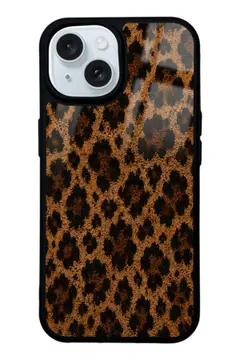 Kestane Leopar desenli telefon kılıfı