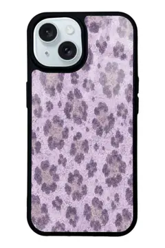Lila Leopar desenli telefon kılıfı