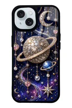 Gezegen Işıltısı takı desenli telefon kılıfı