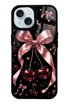 Gül Kurusu Fiyonklu Kiraz desenli telefon kılıfı