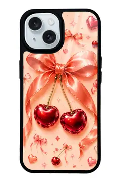 Kavuniçi Fiyonklu Kiraz desenli telefon kılıfı
