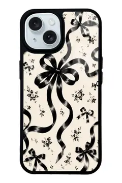 Siyah Kurdele desenli telefon kılıfı