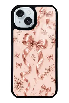 Pudra Saten Fiyonk desenli telefon kılıfı