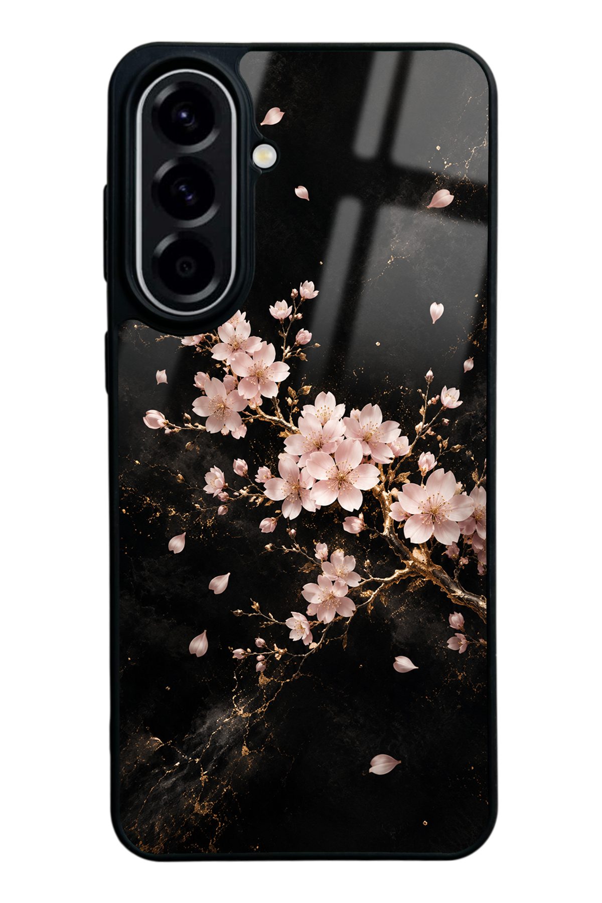 Beyaz Sakura desenli telefon kılıfı — Samsung A57
