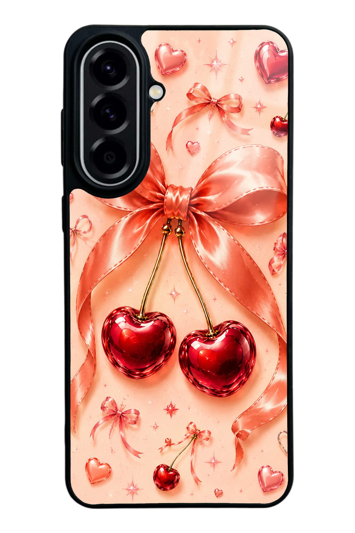Kavuniçi Fiyonklu Kiraz desenli telefon kılıfı — Samsung A57
