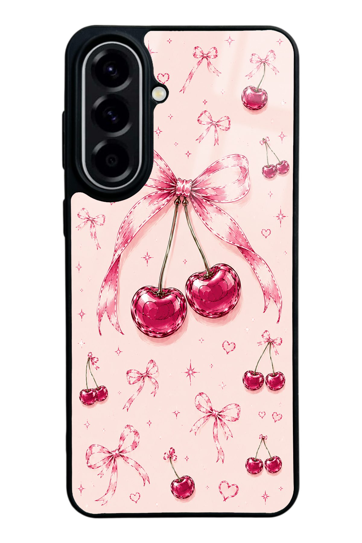 Pudra Pembe Fiyonklu Kiraz desenli telefon kılıfı — Samsung A57