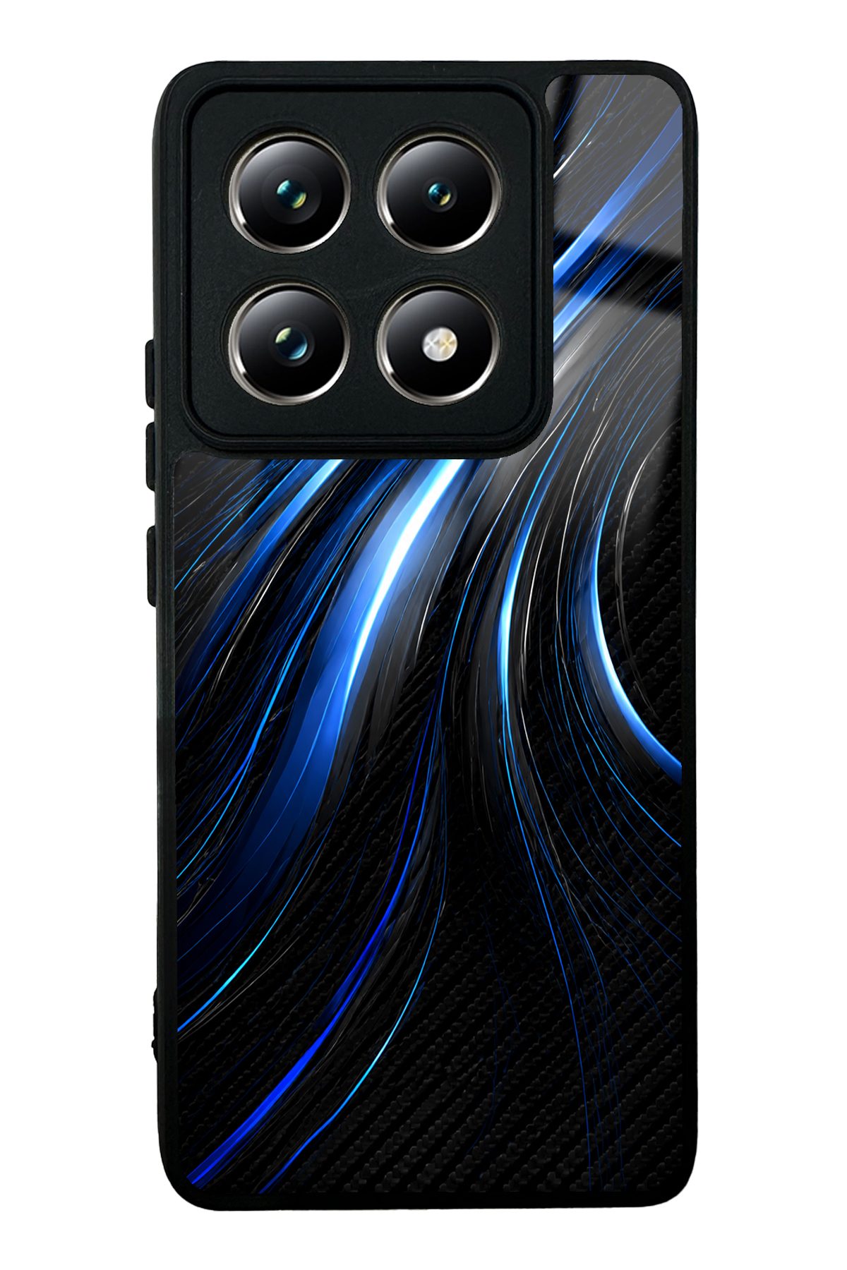 Gümüş Karbon desenli telefon kılıfı — Xiaomi Mi 14T Pro