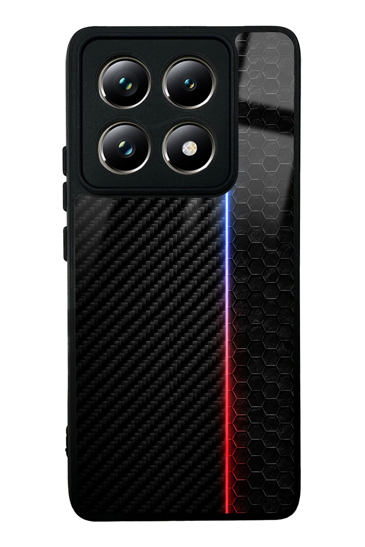 Lacivert Karbon desenli telefon kılıfı — Xiaomi Mi 14T Pro