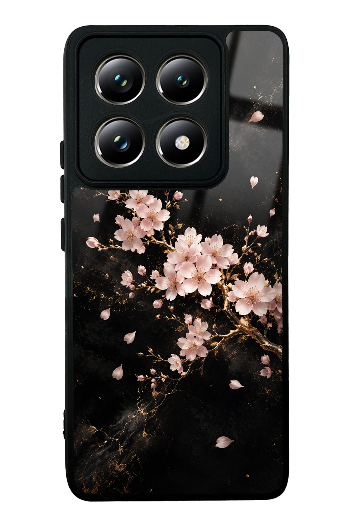 Beyaz Sakura desenli telefon kılıfı — Xiaomi Mi 14T Pro