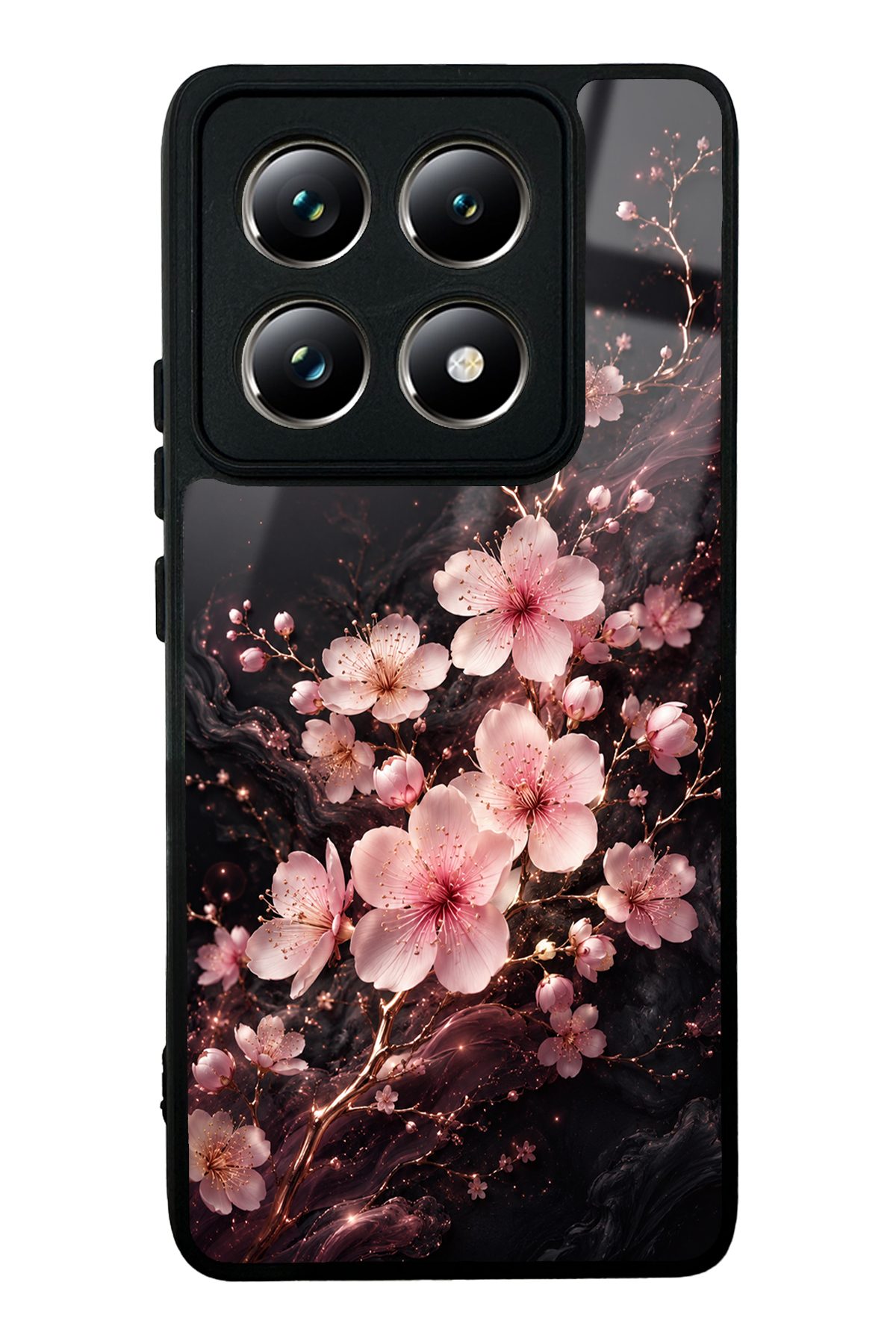 Mürdüm Sakura desenli telefon kılıfı — Xiaomi Mi 14T Pro