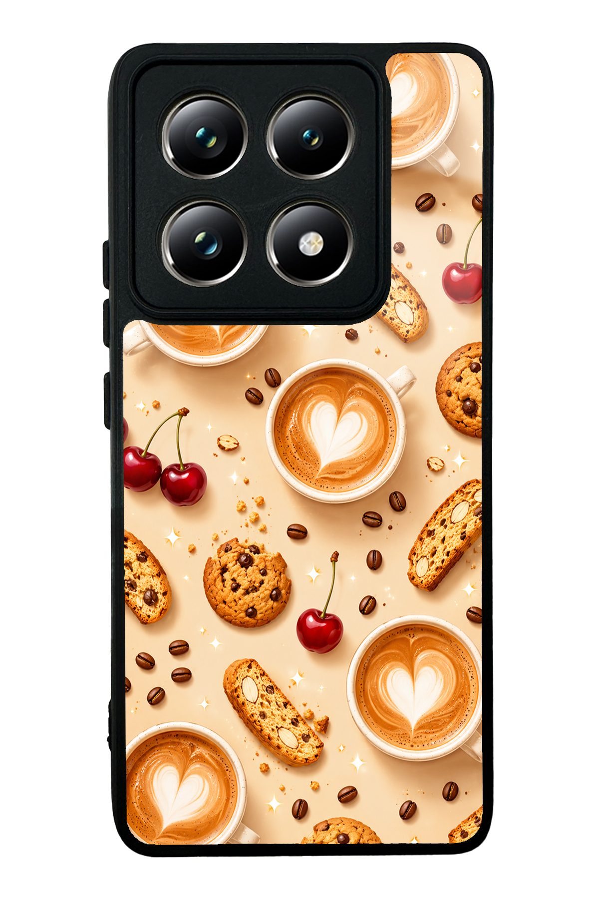 Krem Fincan kahve temalı telefon kılıfı — Xiaomi Mi 14T Pro