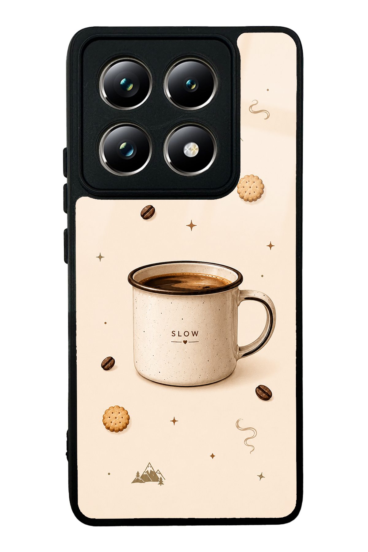 SLOW Kupa kahve temalı telefon kılıfı — Xiaomi Mi 14T Pro