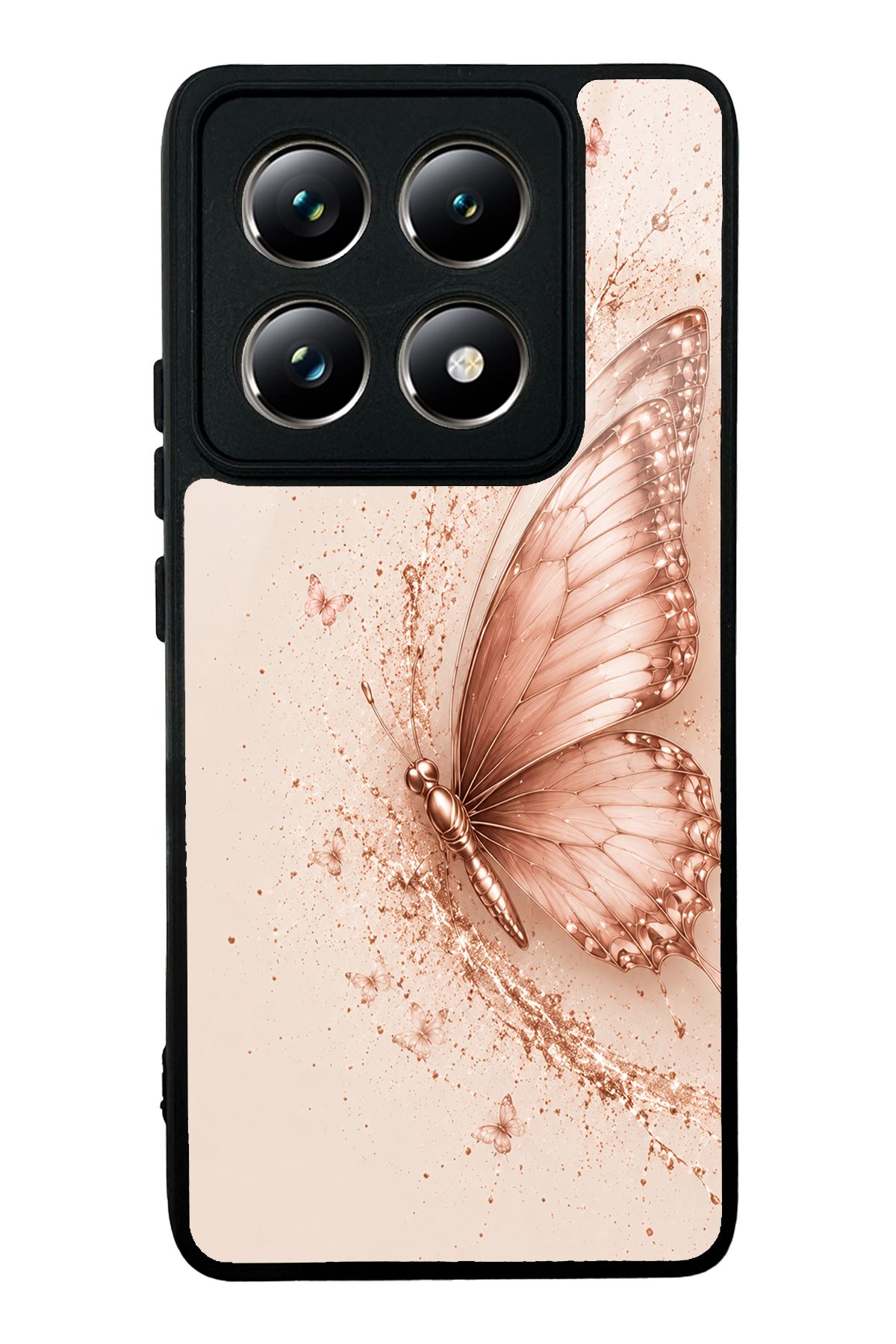 Pudra Kelebek desenli telefon kılıfı — Xiaomi Mi 14T Pro