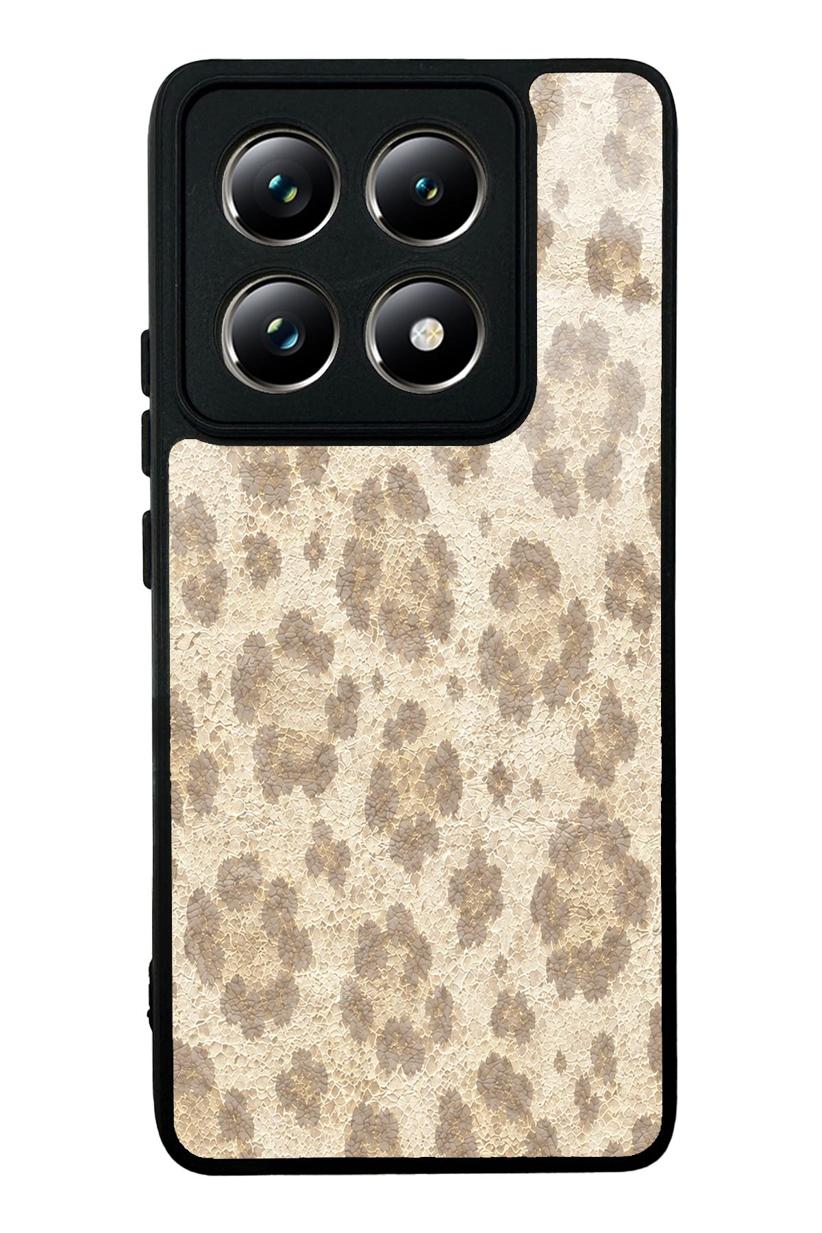 Bej Leopar desenli telefon kılıfı — Xiaomi Mi 14T Pro