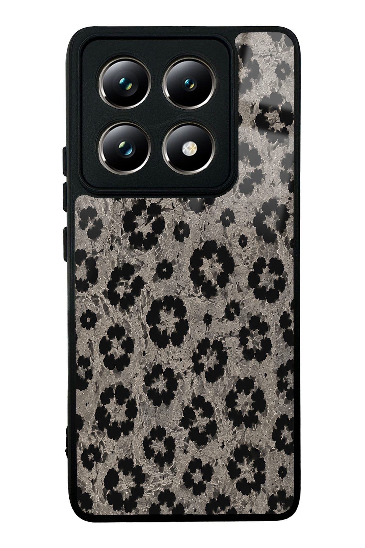Gri Leopar desenli telefon kılıfı — Xiaomi Mi 14T Pro