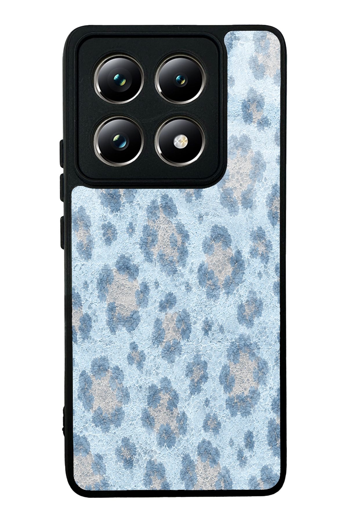 Buz Mavisi Leopar desenli telefon kılıfı — Xiaomi Mi 14T Pro
